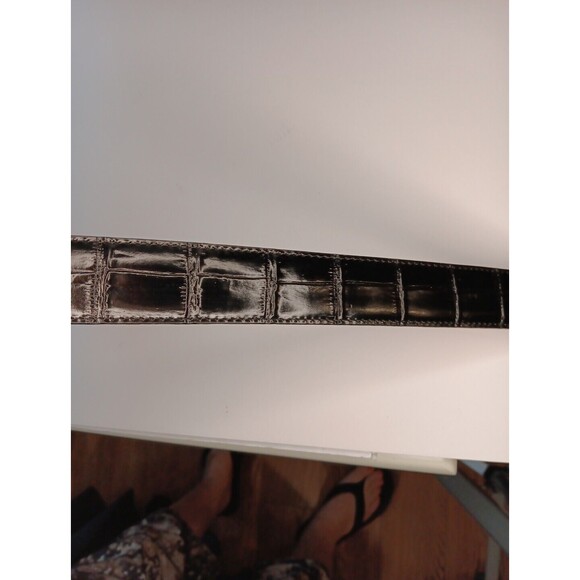 Onyx by Brighton Black Croc Embossed Leather Men’s Belt Silver Buckle Size 48 - Picture 11 of 16